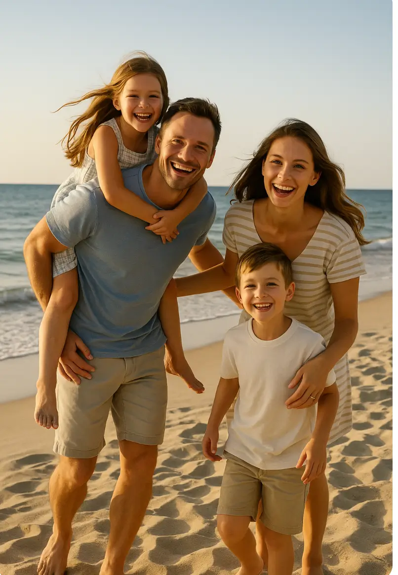 Šeima Palangos paplūdimyje